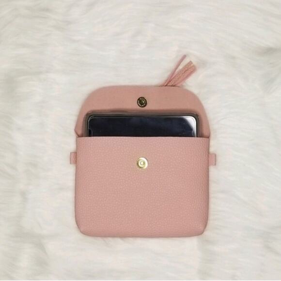 Cider Pink Leather Crossbody Bag with Tassel - Picture 4 of 6